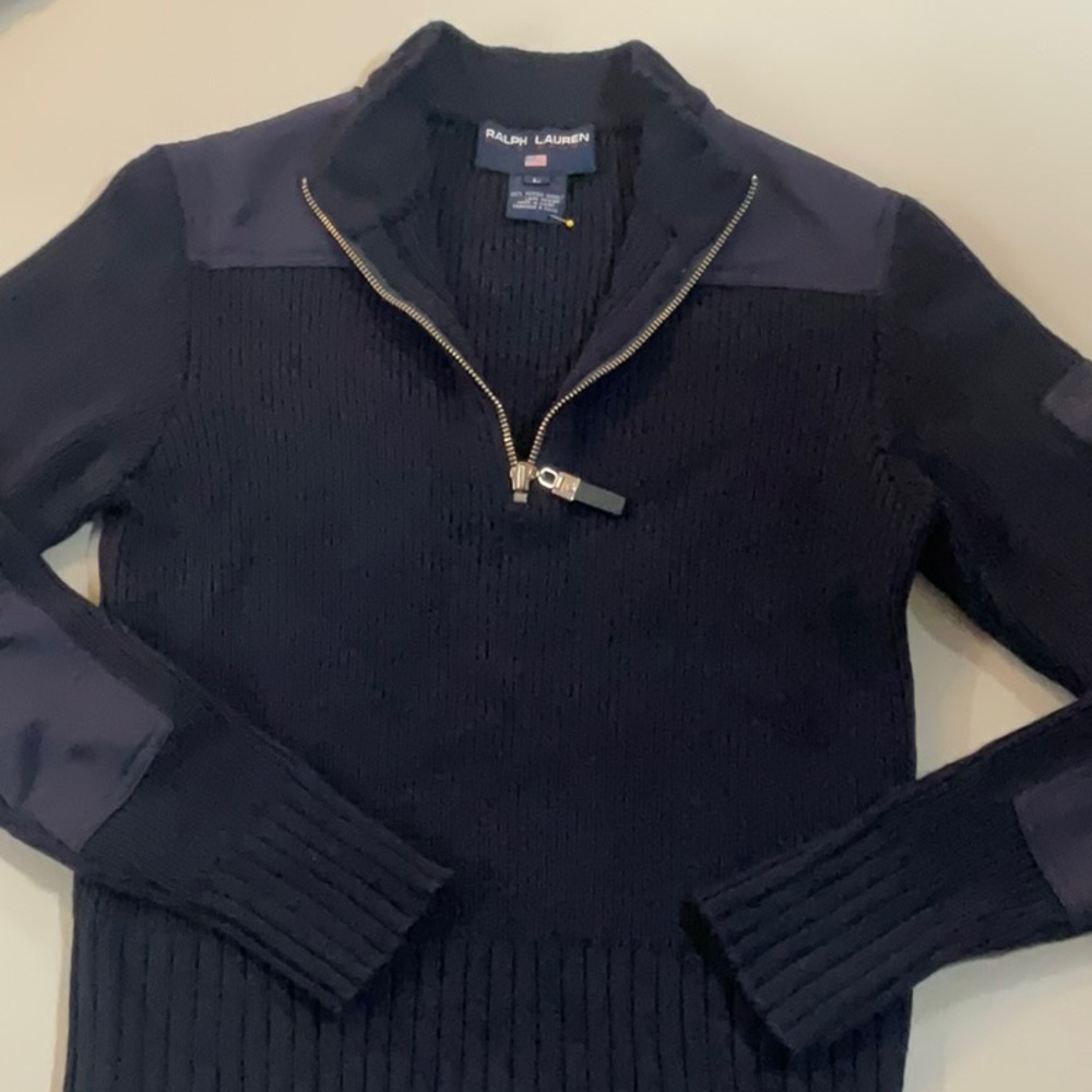 SOLID 100% Merino wool half-zip sweater
